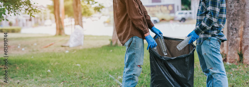 Man volunteers to help pick up trash for the environment
