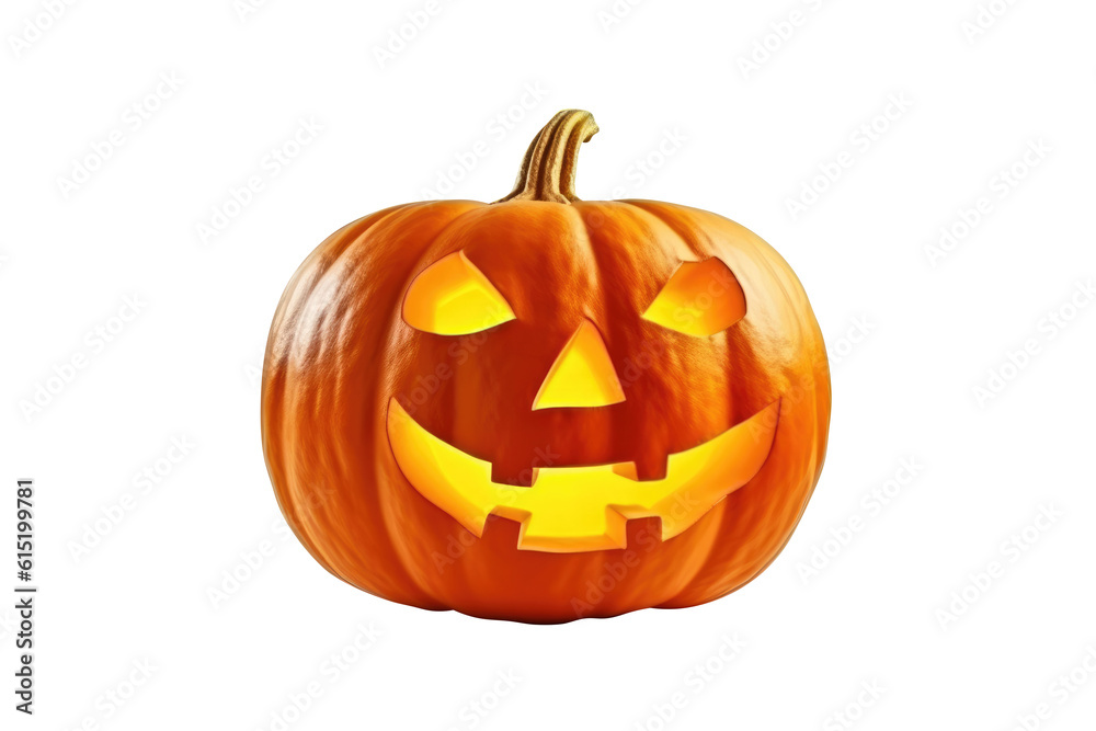 Halloween Pumpkin isolated on white background. Generative AI Halloween Pumpkin isolated on white background. Generative AI