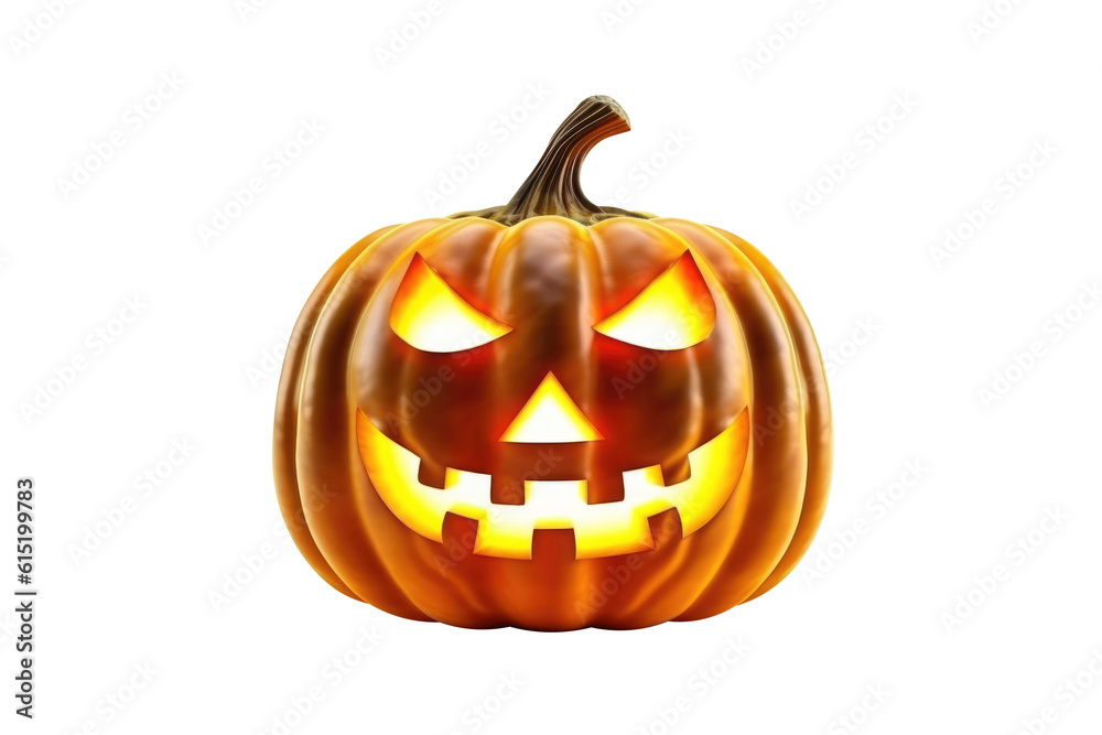 Halloween Pumpkin isolated on white background. Generative AI Halloween Pumpkin isolated on white background. Generative AI