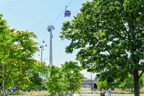 London, UK, 4 June  2023: IFS Cloud Royal Docks Gondola lift  in Royal Docks, London
