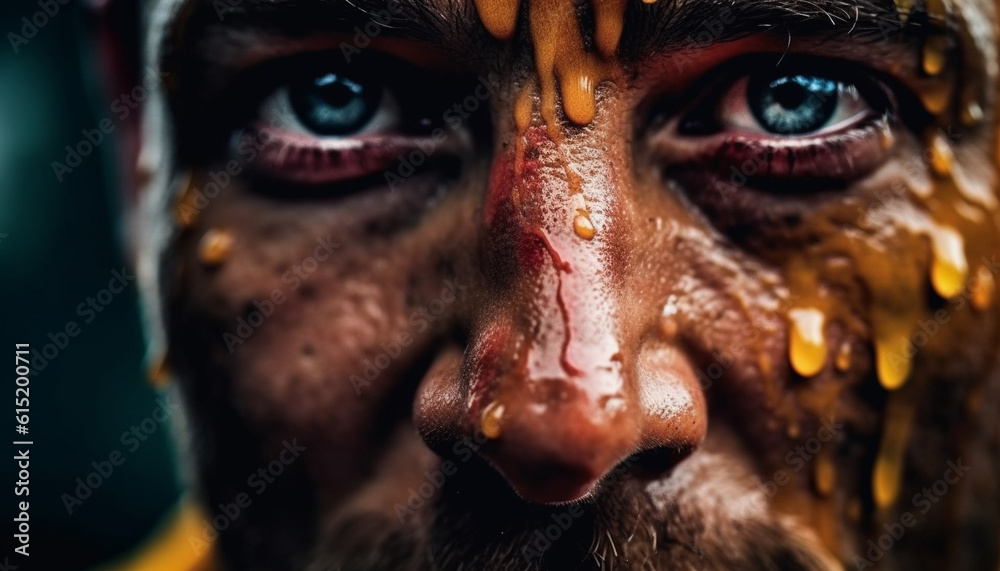 Indigenous culture meets Halloween Spooky face paint for adults only generated by AI Indigenous culture meets Halloween Spooky face paint for adults only generated by AI
