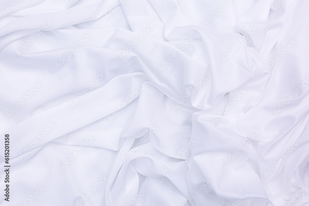 white cloth background,Closeup of rippling white silk