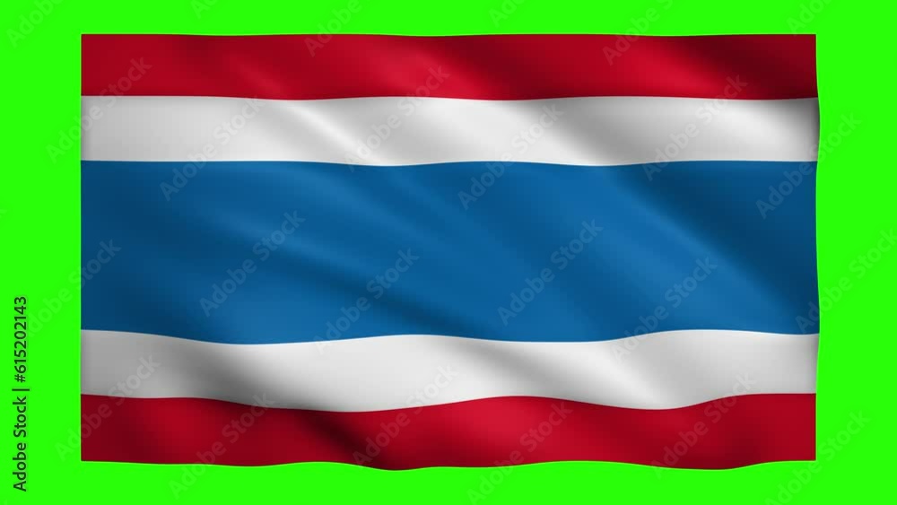 Thailand flag on green screen for chroma key Thailand flag on green screen for chroma key