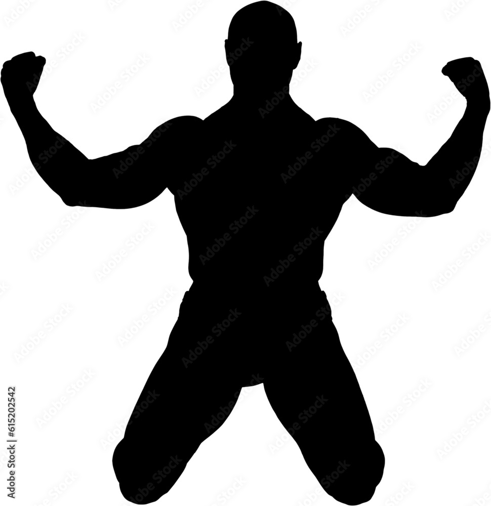 Digital png silhouette image of man flexing muscles on transparent background Digital png silhouette image of man flexing muscles on transparent background