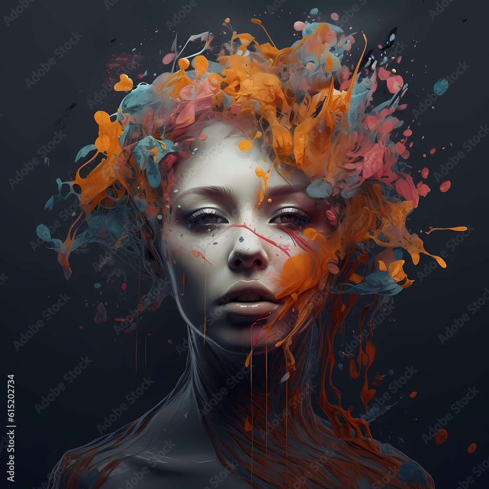 Portrait of a woman in a conceptual art form Portrait of a woman in a conceptual art form