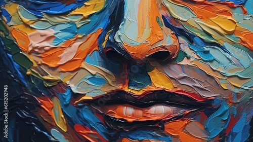 Abstract oil painting techniques with a woman face . Fantasy concept , Illustration painting.