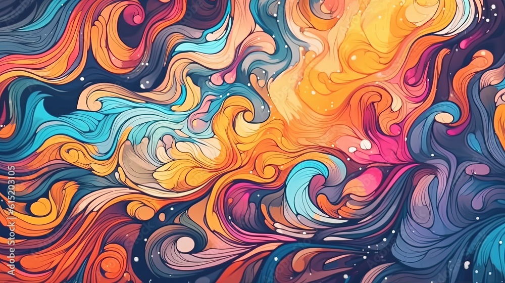 Obraz premium Abstract painting with vibrant colors . Fantasy concept , Illustration painting.