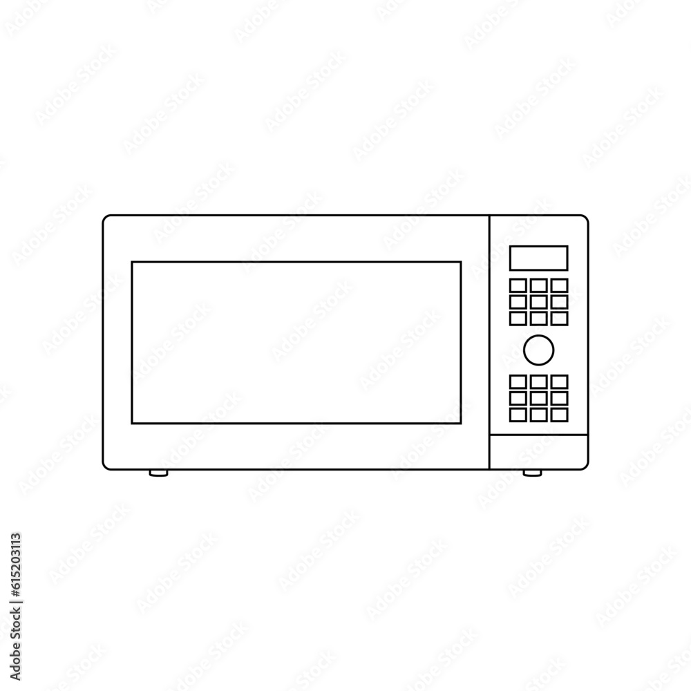 The icon of a microwave oven for heating food on a white background. The icon of a microwave oven for heating food on a white background.