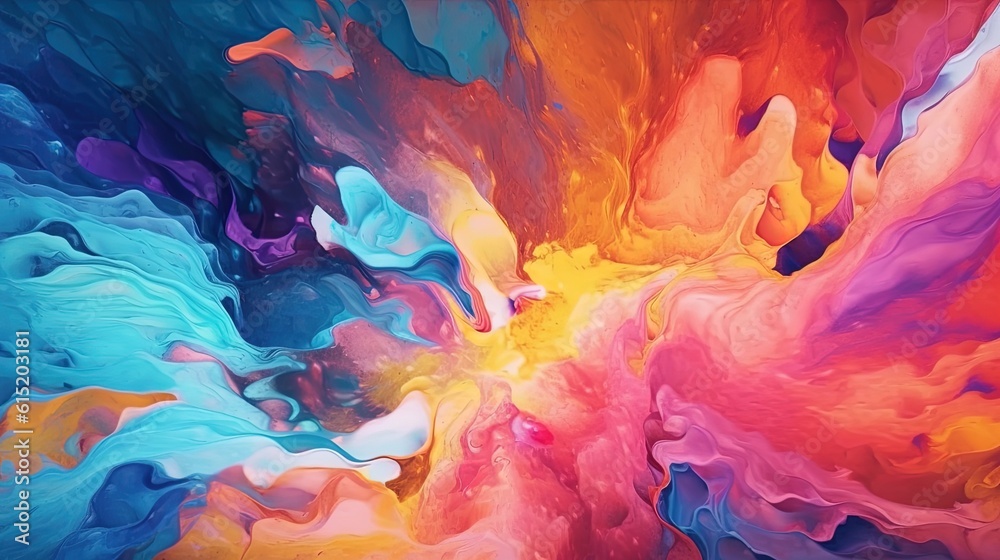 Abstract painting with vibrant colors . Fantasy concept , Illustration painting.