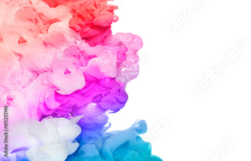 Rainbow of Neon Ink in Water. Color Explosion