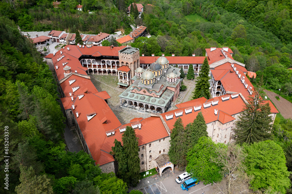Rila Monastery, the most famous Bulgarian monastery located in the Rila Mountains