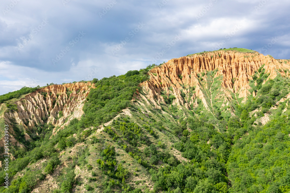 Stob Pyramids, located at the foothills of the Rila Mountains near the road to the Rila Monastery, Bulgaria
