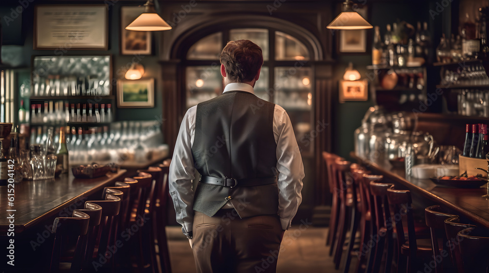 Fototapeta premium Cheers to the Unsung Heroes: Happy Waiter Day! AI Generative
