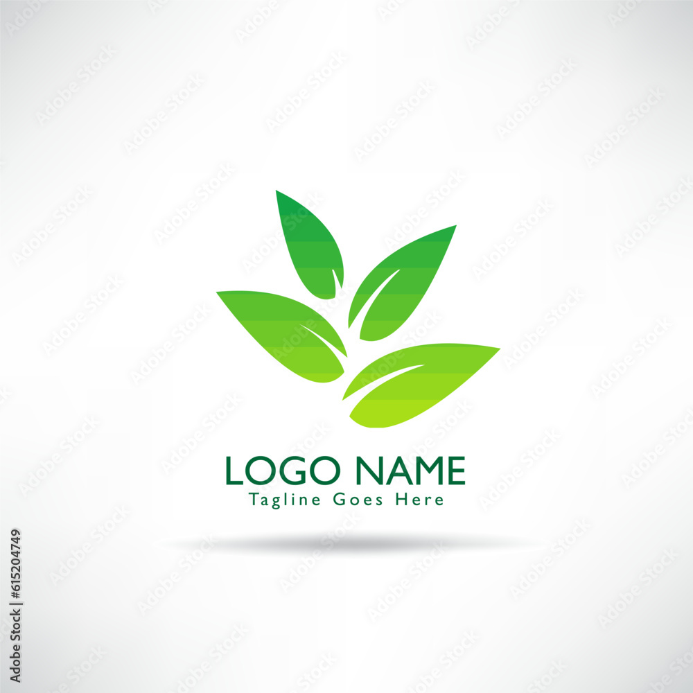 creative Green Leaf eco organic Logo design vector template. green environmental concept, ecological.