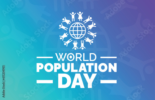 World Population Day background, banner, poster and card design template with standard color celebrated in july.