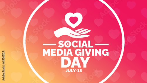 Social Media Giving Day background, banner, poster and card design template with standard color celebrated in july.