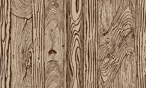 Grunge detailed texture of old wooden boards, wood panels, floor, doors, wall. Vector brown background