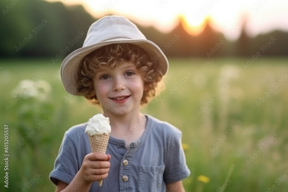 potrait of pretty boy with ice cream, ai generated potrait of pretty boy with ice cream, ai generated