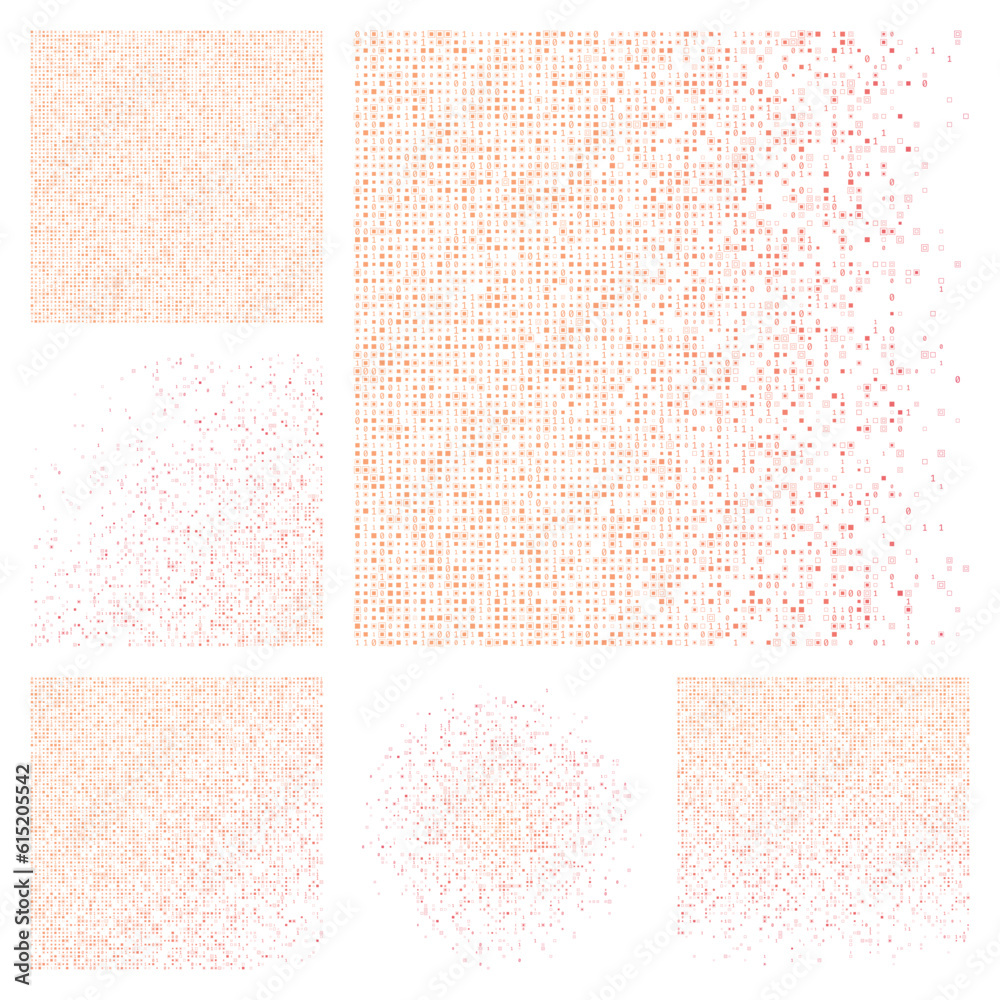 Fototapeta premium Abstract Matrix background. Sunset dark color theme backgrounds. Gradient geometric patterns. Captivating vector illustration.