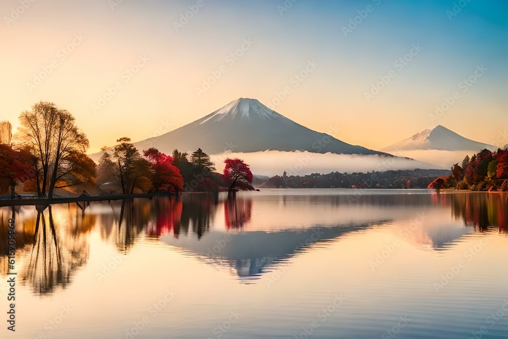 mountain at sunset