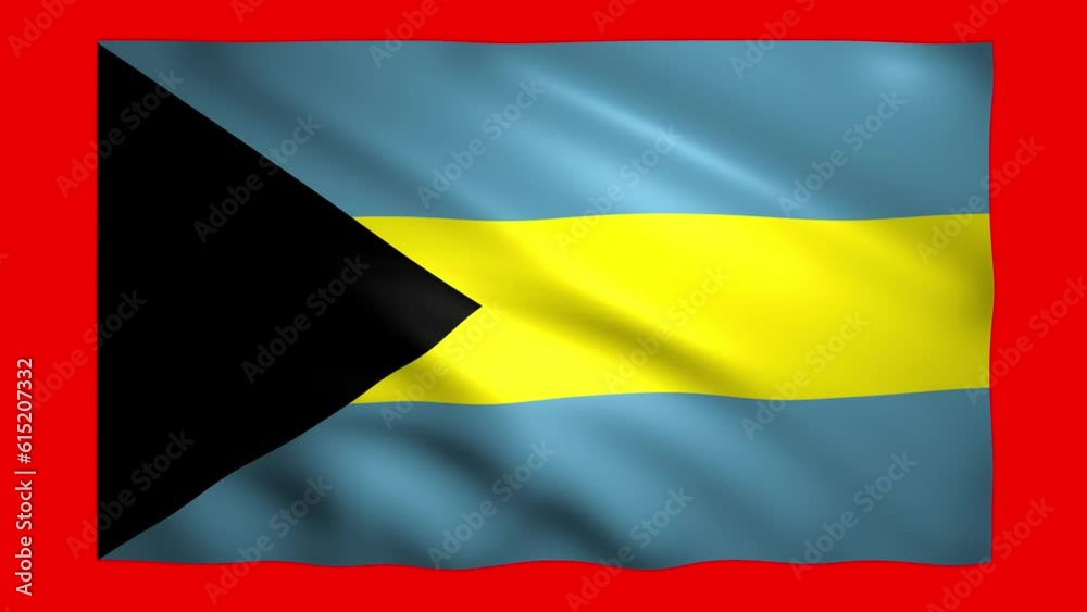 Flag of Bahamas on red screen for chroma key
