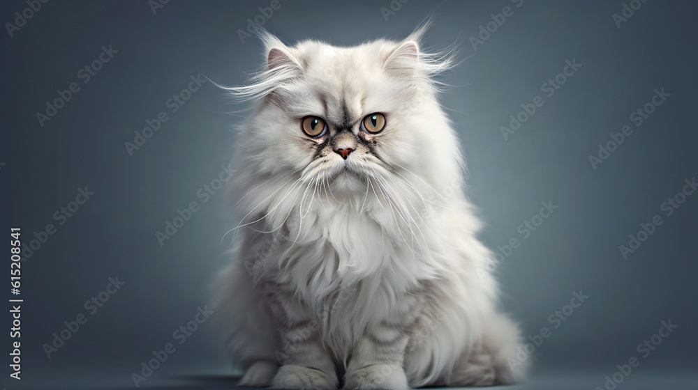 persian cat on white background HD 8K wallpaper Stock Photographic Image