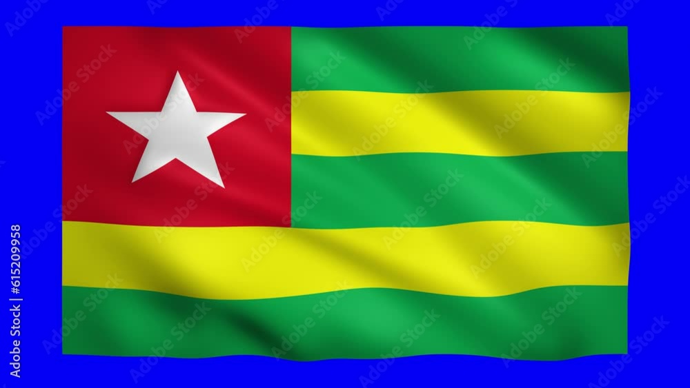 Togo flag on green screen for chroma key Togo flag on green screen for chroma key