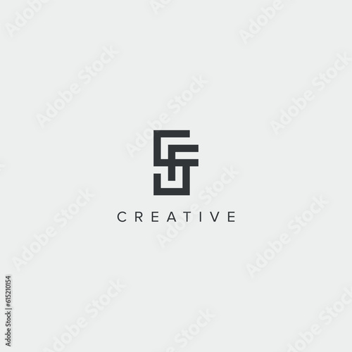 Modern alphabet letter SF FS unique logo vector template illustration.