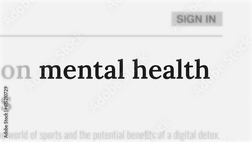 Mental health mention on headlines of online news publications
