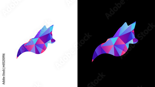 Abstract Fox, Lowpoly fox, Origami fox, geometric fox, isometric fox