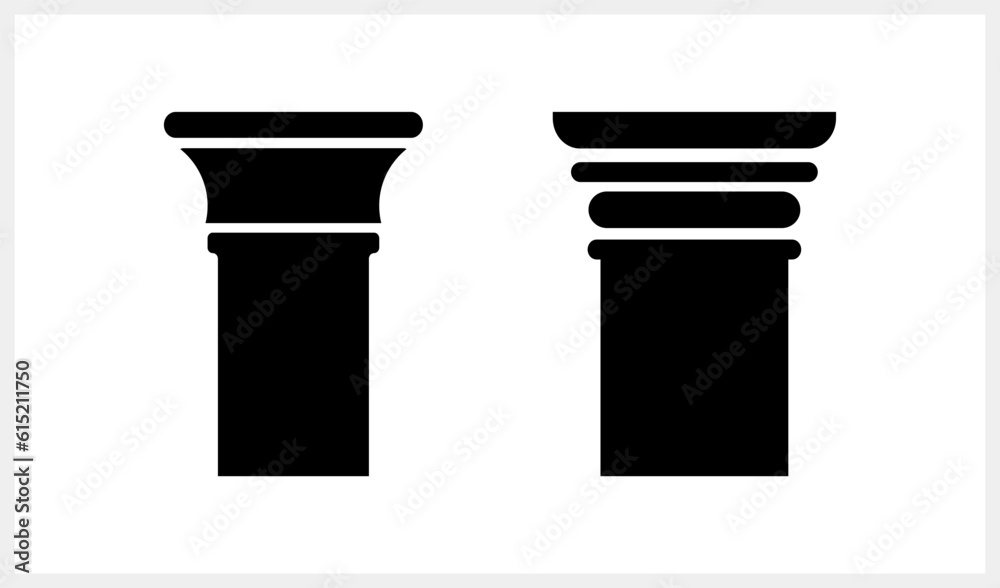 Pillar greek icon Justice symbol Column stencil Vector stock ...