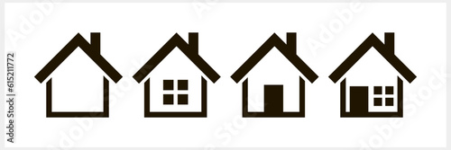 Stencil house clipart isolated. Engraving home. Vector stock illustration. EPS 10