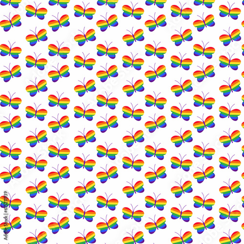 Background LGBTQ flag colors butterflies