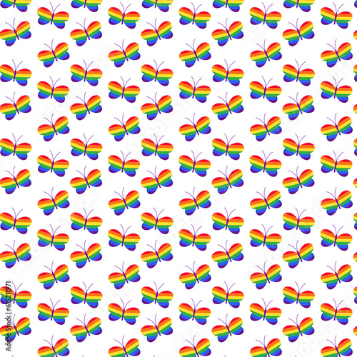 Background LGBTQ flag colors butterflies