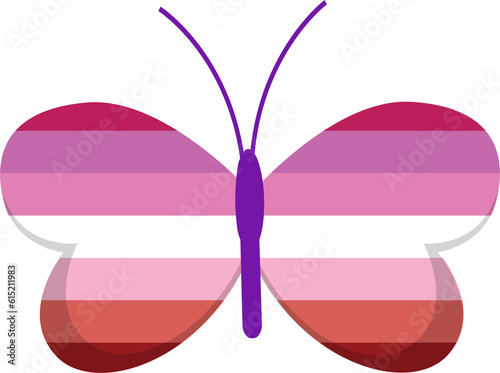 Butterfly color lesbian flag decoration. 