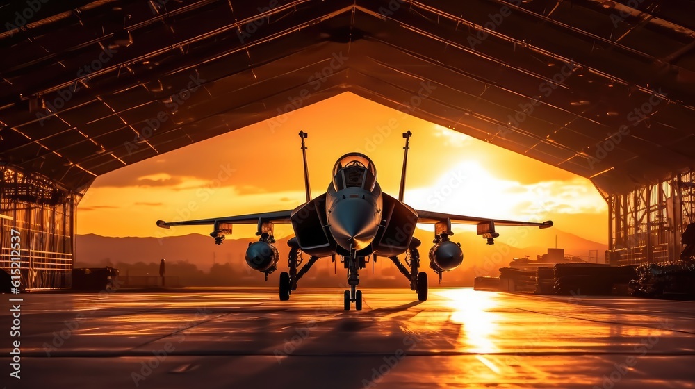 military fighter jet aircraft parked on runway in the base airforce ...