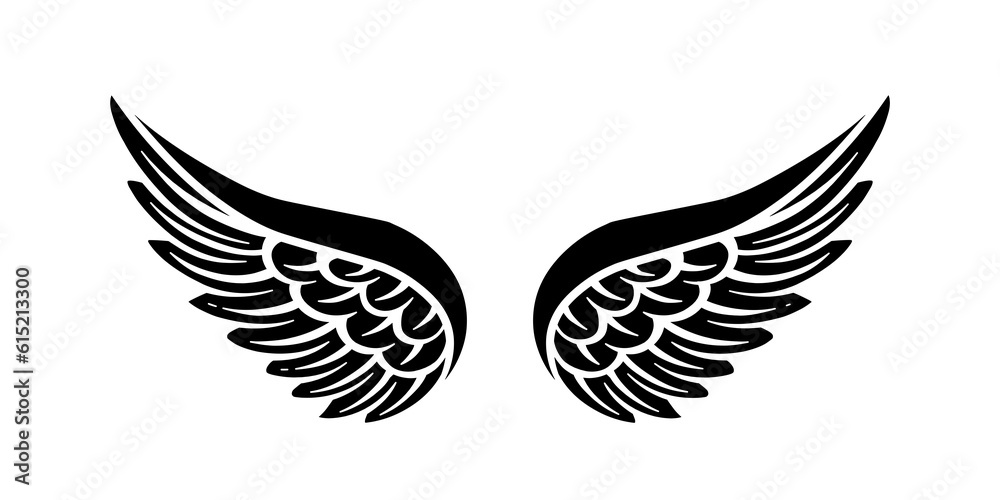 vector angel wings tribal tattoo