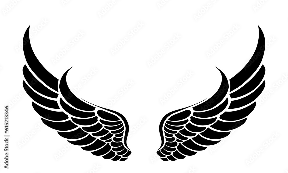 Fototapeta premium vector angel wings tribal tattoo