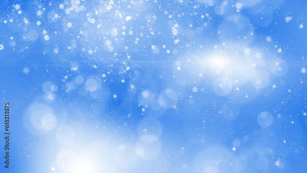 Shine glowing little stars falling down on blue christmas loop background. Shine glowing little stars falling down on blue christmas loop background.