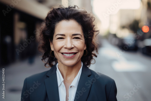 Middle aged latin american woman in business suit