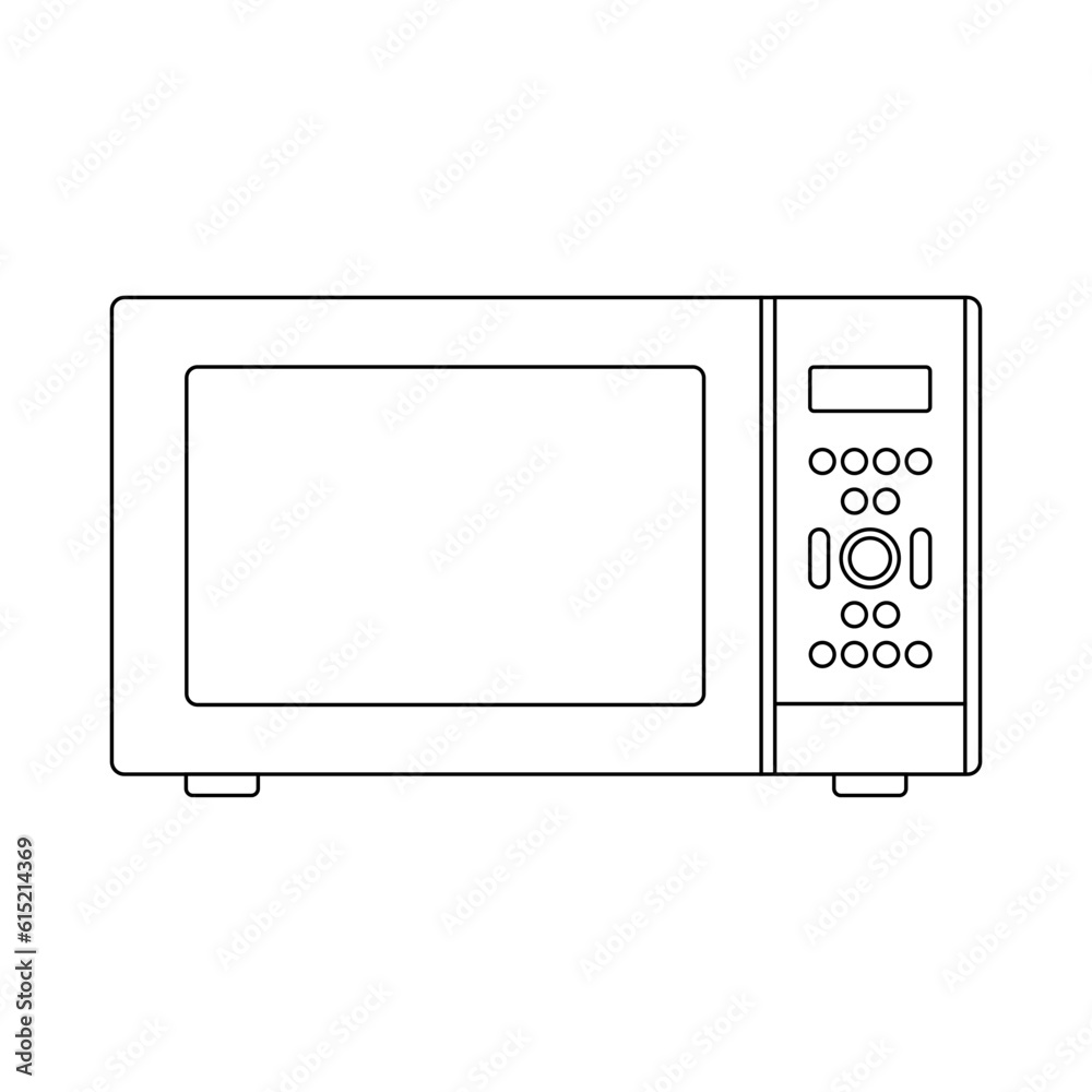 The icon of a microwave oven for heating food on a white background. The icon of a microwave oven for heating food on a white background.
