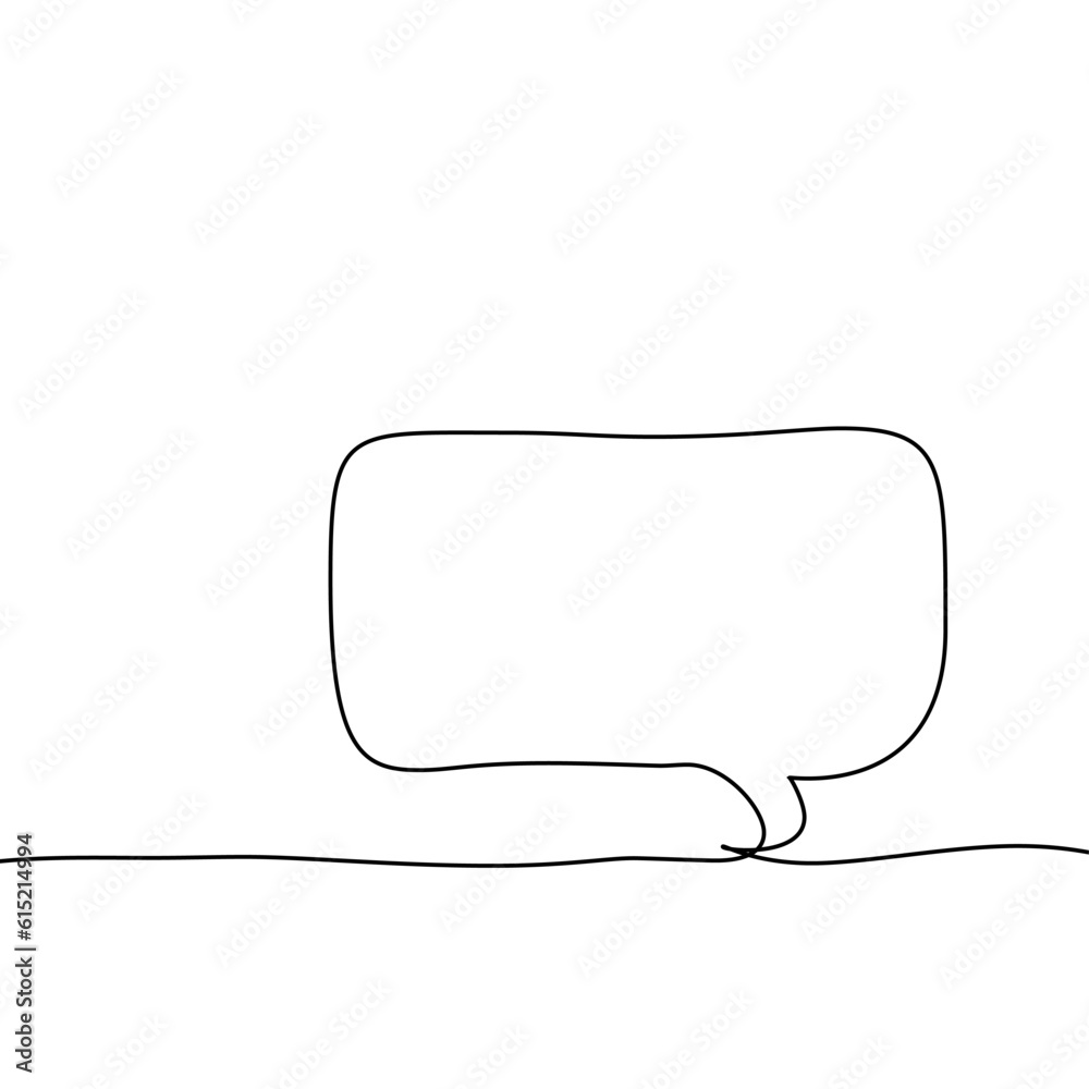 Speech bubble icon hand drawn with single one continuous line. Isolated vector illustration. Editable stroke. Speech bubble icon hand drawn with single one continuous line. Isolated vector illustration. Editable stroke.