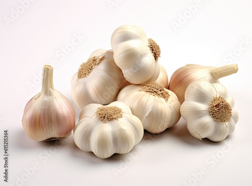 garlic bulb and garlic cloves created with Generative AI technology