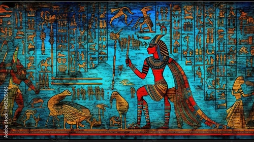Fotografiet Ancient Egyptian hieroglyphics