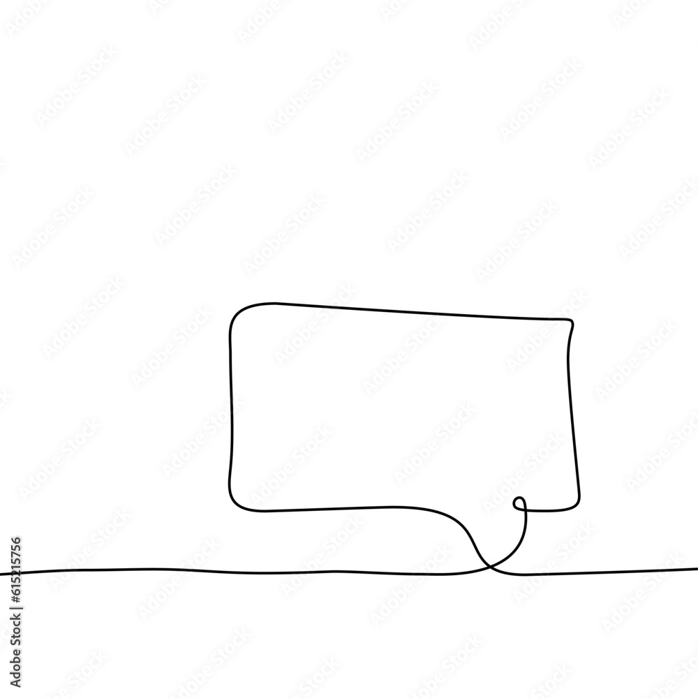 Speech bubble icon hand drawn with single one continuous line. Isolated vector illustration. Editable stroke. Speech bubble icon hand drawn with single one continuous line. Isolated vector illustration. Editable stroke.