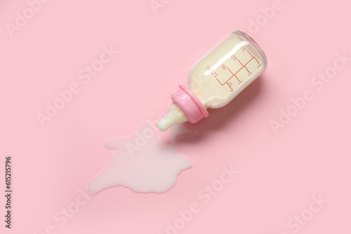 Bottle of milk for baby on ...