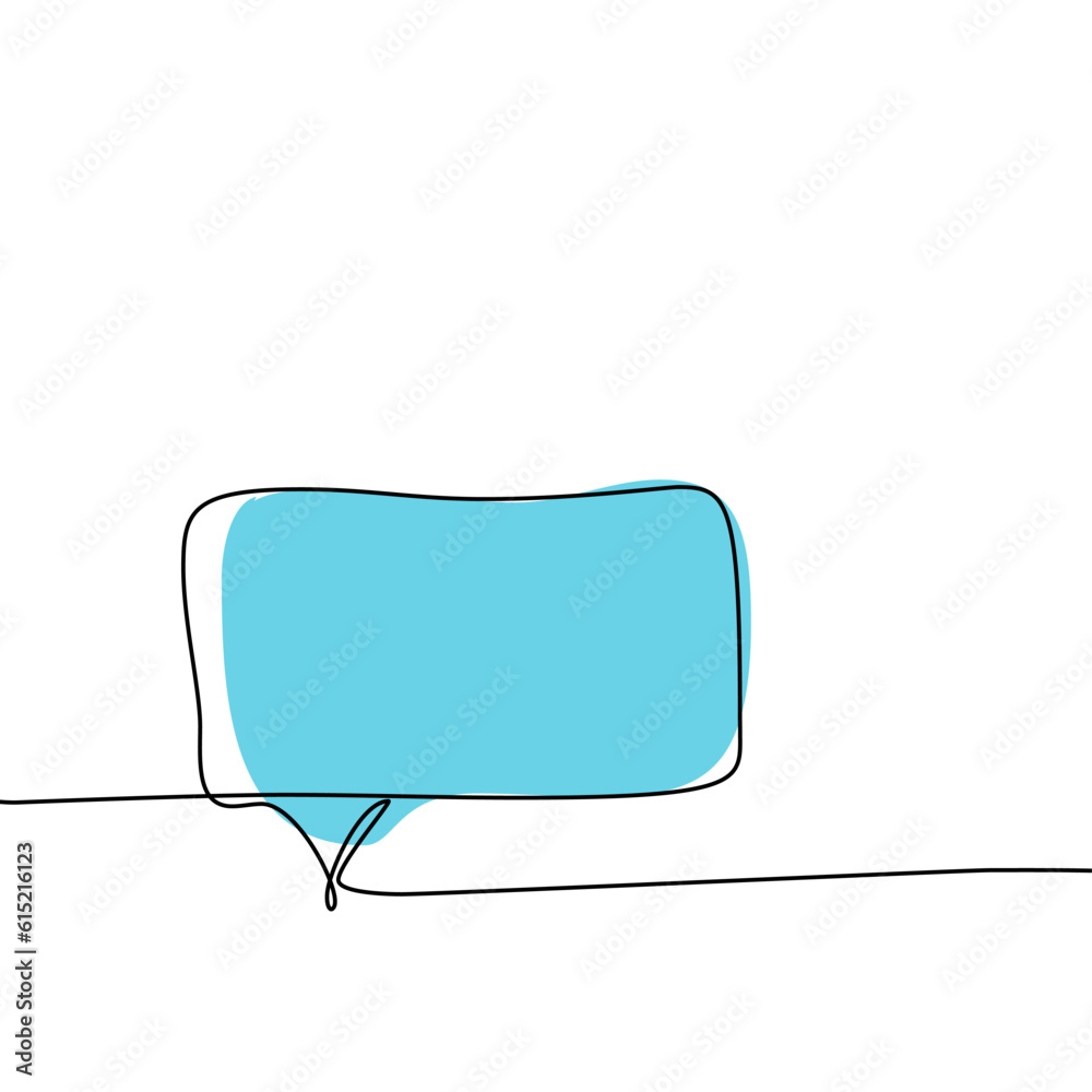 Speech bubble icon hand drawn with single one continuous line. Isolated vector illustration. Editable stroke. Speech bubble icon hand drawn with single one continuous line. Isolated vector illustration. Editable stroke.