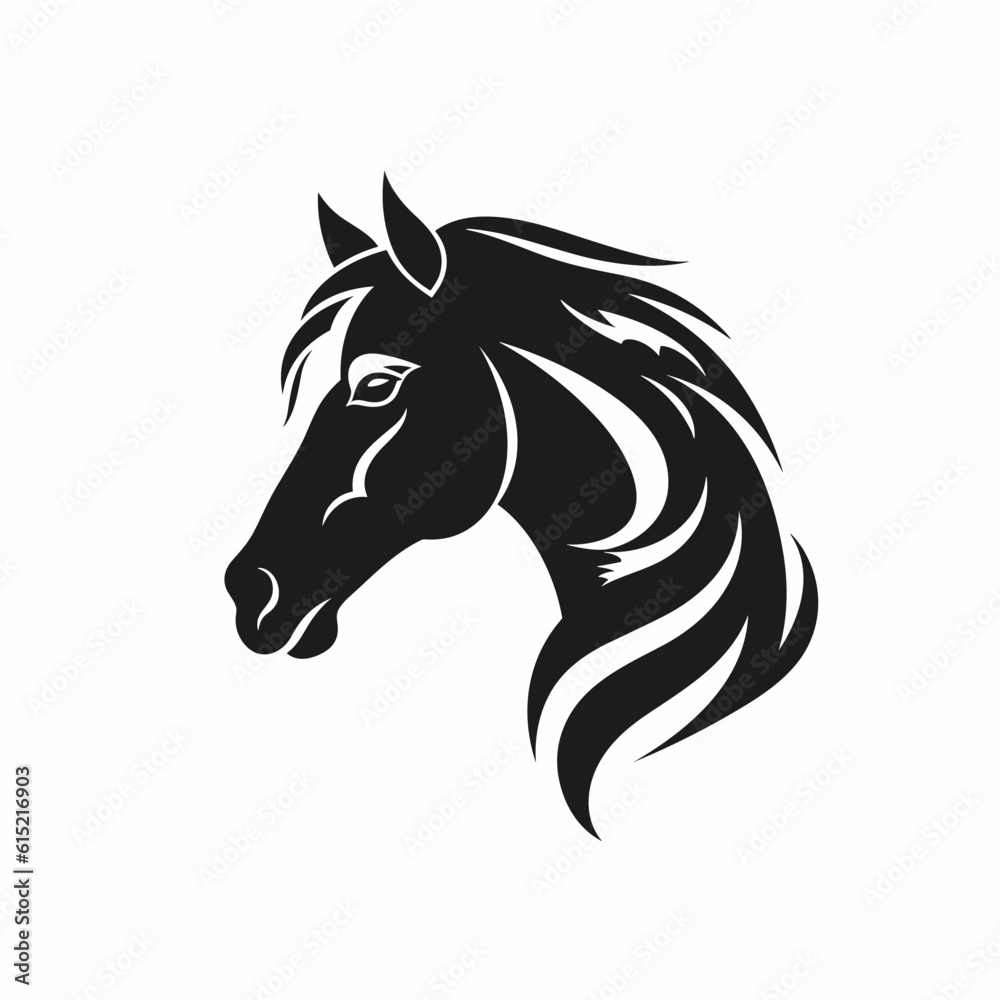 Horse logo, horse icon, horse head, vector