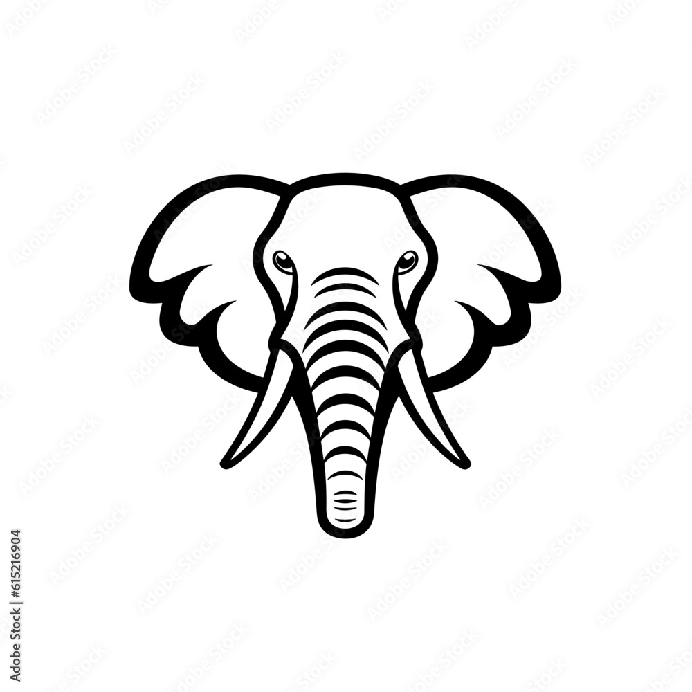 Elephant logo, elephant icon, elephant head, vector