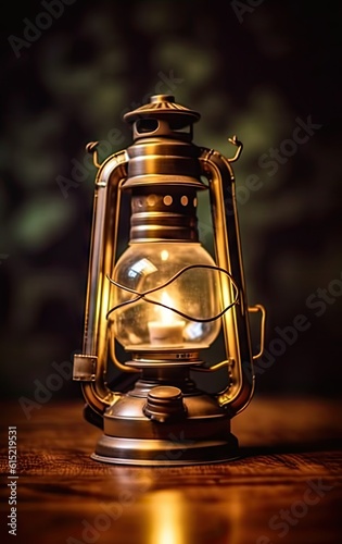 Gas lantern with burning light, isolated on a white background. created with Generative AI technology